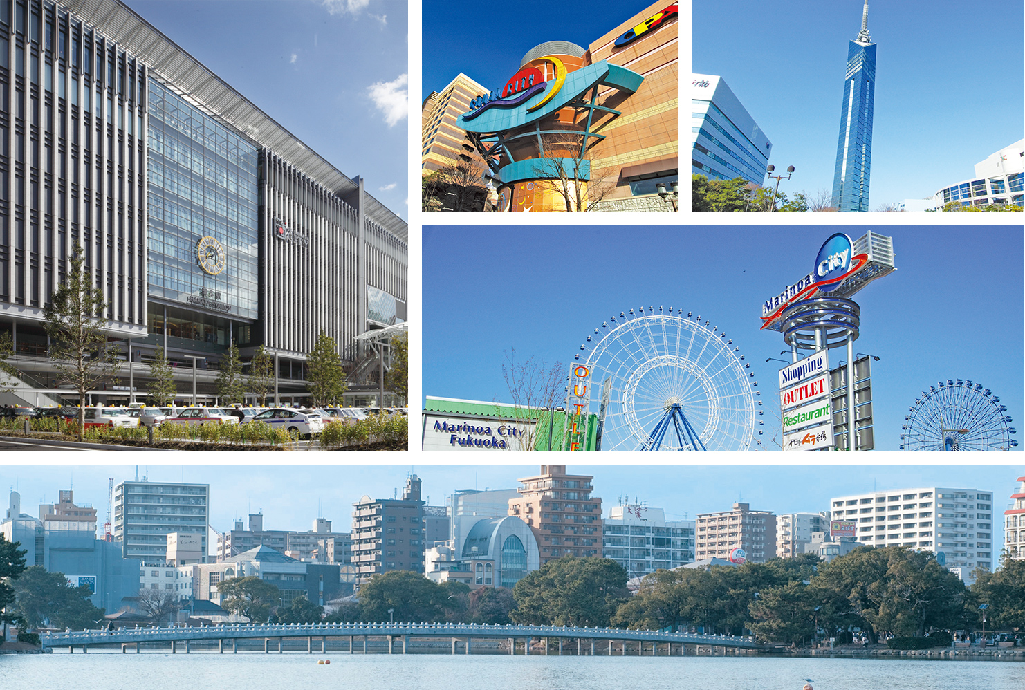 校舎は自然豊かな大濠公園に隣接し、福岡の流行発信拠点の天神まで電車で５分のアクセスです。